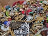 Large lot of loose earrings, pins, rings and assorted costume jewelry