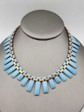 Vintage Matisse enameled copper link necklace