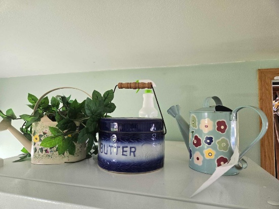 Watering Can Decor & Butter Pottery
