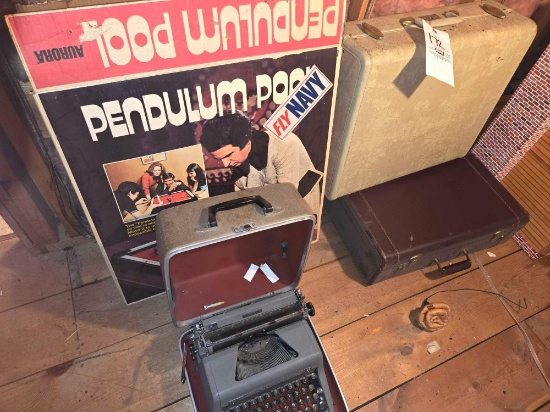 Quiet De Luxe Typewriter, Pendulum Pool & Luggage