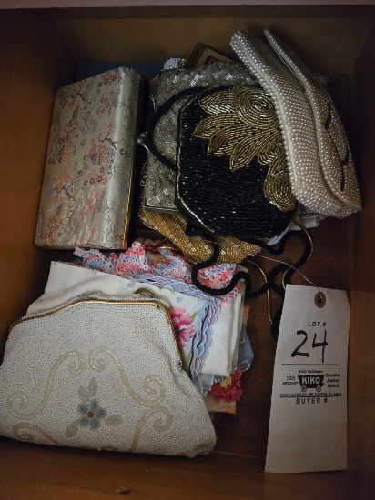 beaded purses and hankerchiefs