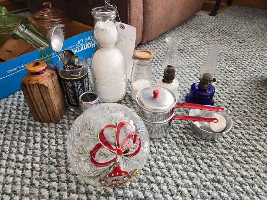 Milk Jugs, Miniature Oil Lamps, Minature Cookware