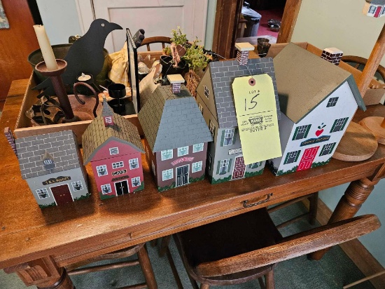Wooden House-Themed Canister Set & Small Stands