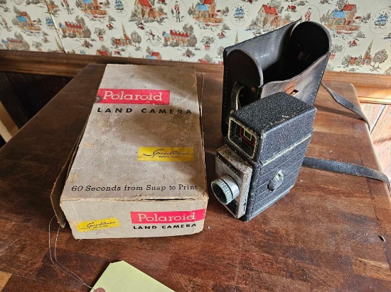 Vintage Polaroid Land Camera in Box & Vintage Bell & Howell Camera