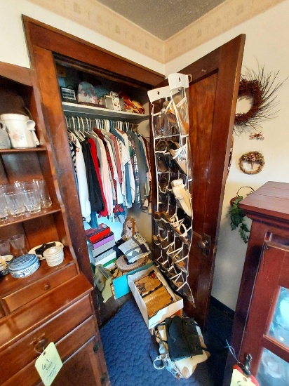 Closet Contents - Womens Clothes (Large & Medium Mostly), Shoes, Board Games, Blankets, & Small