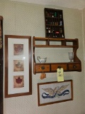 Vintage Homemade Shelf, Miniature Decor Display, & Wall Art