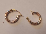 14K Gold Earrings - 1 Damaged, Missing Clip & 14K Gold Chain