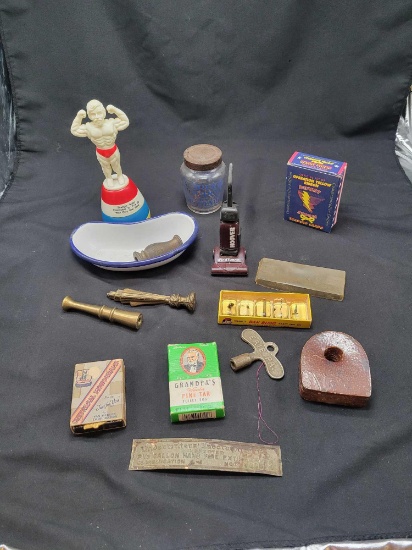 Group of small items and advertising
