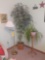 Floor Lamp, Artificial Plants, & Wooden Plant Stand
