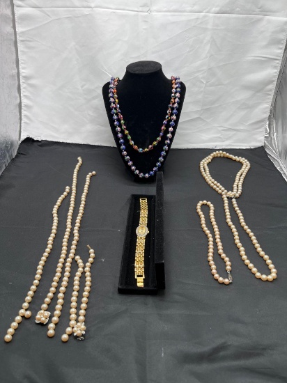 Beaded Necklaces, Quartz White Diamonds Elizabeth Taylor Watch