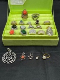 Costume Jewlery Rings and Pendents