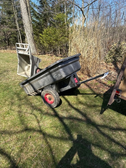 Rubbermaid pull behind dump cart