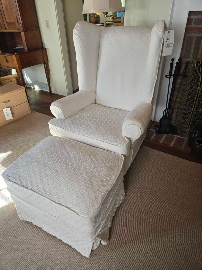 Wing Back Chair & Ottoman