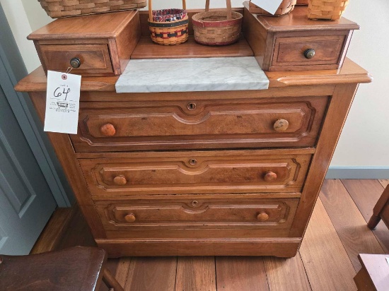 Antique Vanity Dresser w/ Marble In Lay
