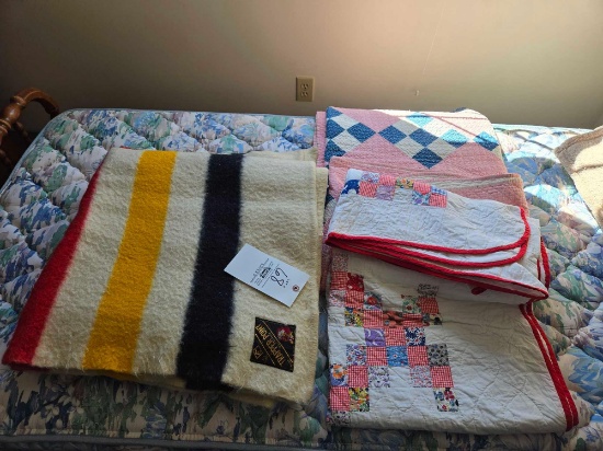 Trapper Point Wool Blanket & 2 Quilts