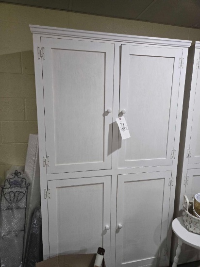 Painted White 4 Door Storage Cabinet