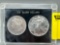 100 Years of U.S. Silver Dollars 1888o Morgan & 1988 Silver Eagle