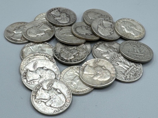 Silver Washington Quarters bid x 20