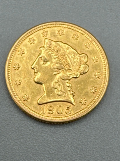 1905 Gold $2.50 Liberty Head Quarter Eagle