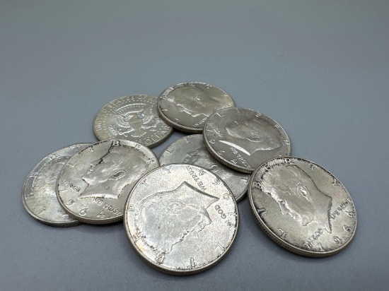 1964 Silver Kennedy Half Dollars bid x 8