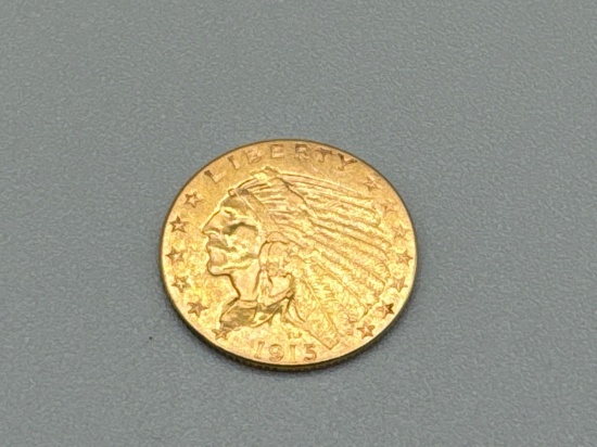 1915 Gold $2.50 Indian Head Quarter Eagle