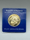 1975 Gold 100 Balboas Republic of Panama
