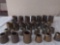 Large Assorted lot of vintage brass altar candle followers