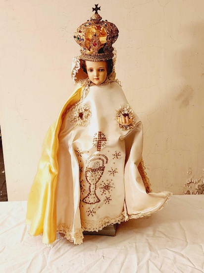 Vintage 1960's Infant Jesus Chalkware Statue As-Is