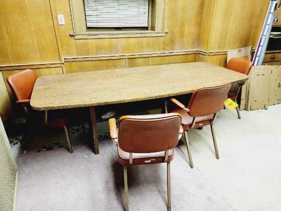 Conference Table and 4 Hamilton Cosco Arm Chairs
