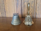 Antique 1878 Saignelecier Chiantel Fondeur and Ohio Bicentennial 2003 brass bells