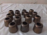Vintage used solid brass church candle followers