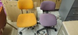 Pair of swivel upholstered office chairs