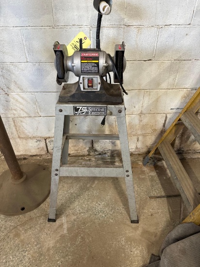 craftsman double shaft grinder with pedestal base
