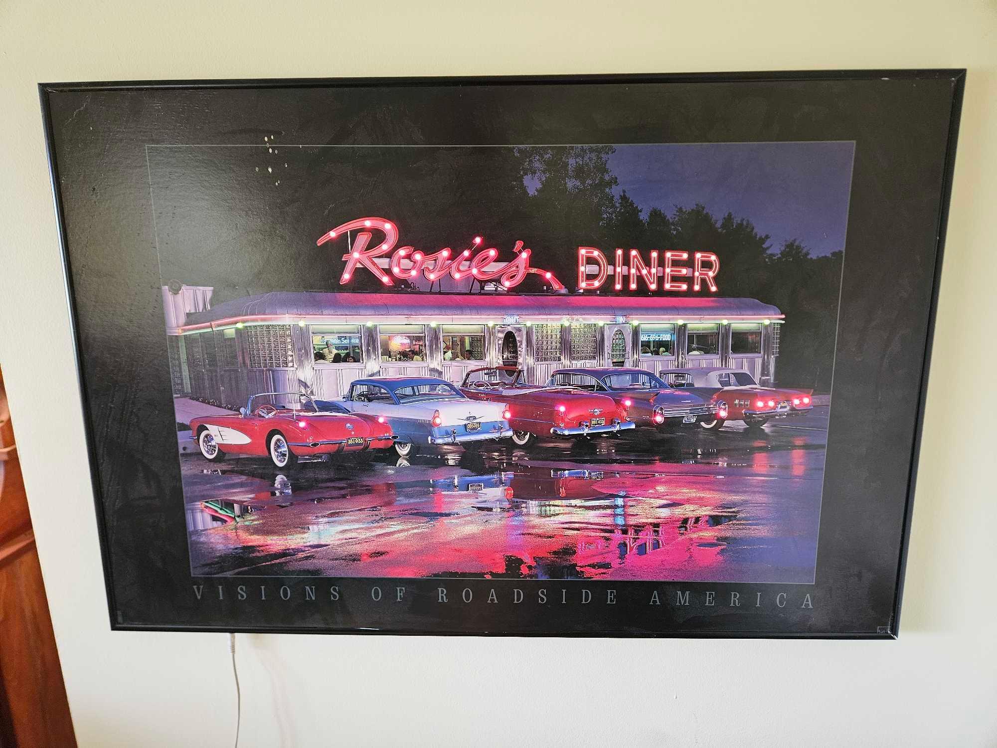 Rosies diner light up print | Proxibid