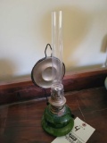 Kosmos Brenner emerald green oil lamp with reflector