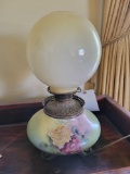 Lighted Banquet lamp handpainted base