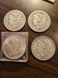 (2) 1884, 1885o, 1886 Morgan dollars, bid x 4