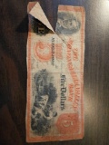 $5 Monongahela Valley Bank, PA bank note