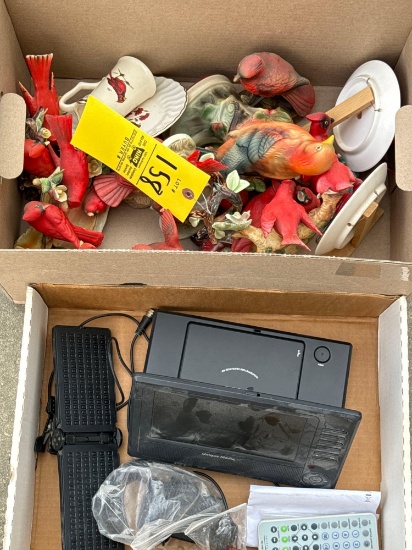 DVD player, cardinal figurines ( will find damage)