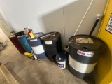 (5) 55 gallon drum and oil pump