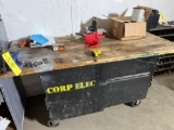 Rolling tool bench w vice and contents