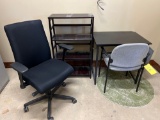 Desk and Chair, Bookshelf, Office Chair