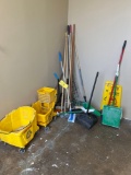 Brooms, Mops, Mop Buckets, Caution Signs