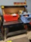 Metal work bench with pegboard (contents not included)
