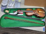 Violin, case, (2) bows
