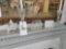 Mikasa candlesticks, Lladro sign, misc glass