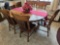 Oak dining table with 6 pressback chairs