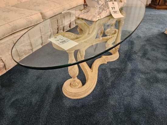 French Provencial oval coffee table