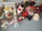 Vintage Christmas Decor Items , Paper Machete, Cardboard Houses, Santa,