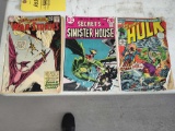 (3) Vintage Comic Books Hulk, Secrets of Sinister House, War Stories